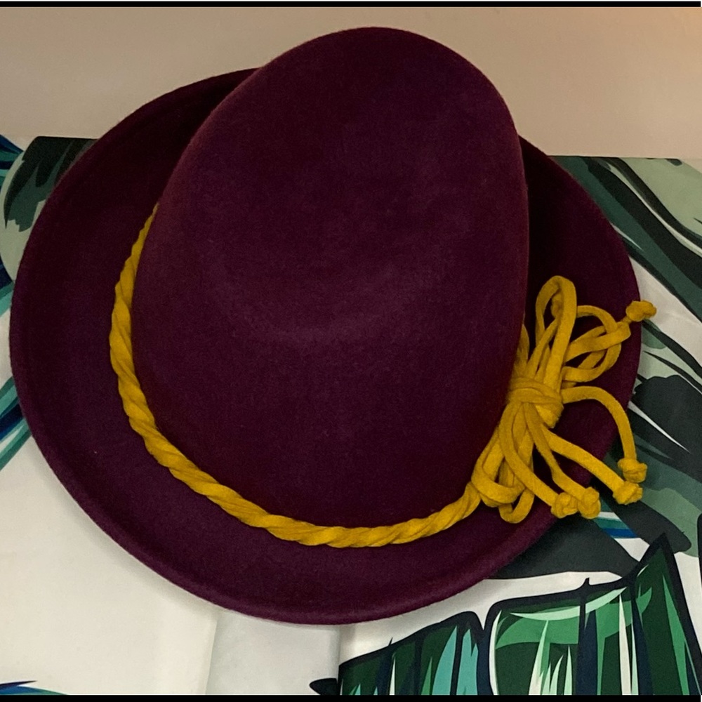 Burgundy Suede Fedora